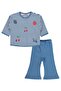 Mixed Fruit Printed 6-18 Months Set - Pastel Blue - 4