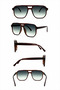 Unisex Precious Sunglasses Brown Green - 4