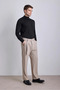 Buckle Belted Baggy Fit Fabric Trousers