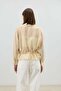 Yellow Double-Breasted Striped Women's Shirt - 4