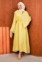 Yellow Spanish Sleeve Waist Tie Tulle Dress - 3