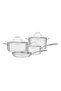 Grano Steel 7 Piece Cooking Set with Glass Lid