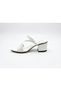 Kumsal Skin Leather Medium Size Thick Heeled Stylish Women's Slippers - 4