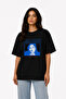 Unisex Women Men Peaceful Women Front Printed Oversized Thick Fabric Relaxed Cut Cotton T-Shirt - 2