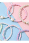 Pack of 7 - Pastel Beaded Heart Bracelet - 5