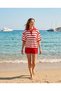 Summer Polo Neck Striped Shorts Knitwear Set, Two-Piece Set - 4