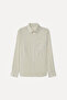 Men's Stone Color Regular Fit Long Sleeve Linen Blend Shirt