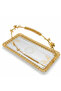 Germax Premium Silver & Gold Rectangular Serving Tray with Handles – 38×18 cm
