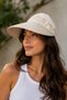 Women's Cream Visor Hat with Flower Detail Adjustable Adhesive Summer Sunscreen - 3