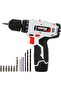 12V Cordless Percussion Drill - Hammer Function, Screwdriver with 13 Pcs Drill, 15+1 Torque Setting | No Speed Load 0-550RPM | 1 Year