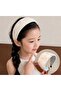 Yellow Floral Girls Wide Crown Headband Pastel Plaid Pattern Soft Fabric Bandana Crown