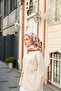 Floral Patterned Cotton Scarf Ecru-Tile
