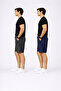 Men's Shorts Set of 2 Smoked Navy Blue – Cotton Comfortable Fit Basic Daily Shorts - 2