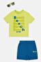 Toddlers Boy 3 Pcs Graphic Print T-Shirt And Shorts With Sunglasses, Multicolor - 3