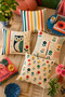 Colorful Flower & Owl Patterned Decorative Throw Pillow Cover Set - 2