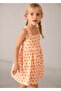 Girl's Combed Cotton Dress Orange - 2