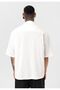 Pocket detailed short sleeve oversize linen shirt - 6