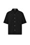 Pocket detailed short sleeve oversize linen shirt