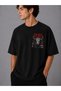 Unisex Beige Taurus Printed Oversize Crew Neck T-Shirt