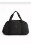 Unisex Large Size Black Colored Crinkle Fabric Sports and Travel Bag with Shoe Section and Cross Strap - 3