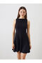 Crew Neck Peplum Mini Dress - 2