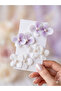 Pearl and Orchid Leaf Flower Figured Alligator Clip Buckle Set