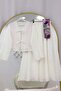 Muslin Textured Tie-Waist Skirt Set White