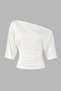 Asymmetrical Waist-Fitted Wide Sleeve Blouse