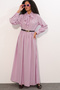 Women's Belted Polka Dot Hijab Dress 2613 - Pink - 3