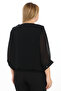 Plus Size (50-56) Leopard Pattern Detailed Chiffon Three Quarter Sleeve Evening Dress Women's Blouse - 3