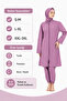 Dusty Rose Full Covered Hijab Swimsuit Set with Zipper, Flexible Fabric, 3 Piece Set - 5