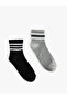 Striped 2-Piece Viscose Socks Set - 2