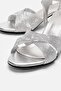 Women's Cross-Heel Covered Heel Sandals Silver Metallic - 3