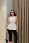Flounced Polka Dot Pattern Backless Blouse - White - 6