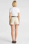 Women's Shorts High Waist City Belted Slit Slit Hem Short Length Denim Fabric Quality - 5