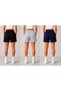 Women's 3-Piece Shorts Set Black Gray Navy Blue Comfortable Fit Casual Sports Shorts - 2