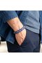 💎   Premium 6mm Blue Veined Agate Stone Leather Cord and Steel Bracelet 31832B2D6M9 - 2