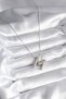 316L Stainless Steel Silver Color Bubble "M" Letter Model Women's Necklace - 45cm Chain - 2