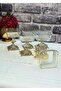 Mimoza Real Gold-Plated Detailed Cast Iron Footed Presentation Set of 6 - 225 Cc Magnolia&Ice Cream - 5