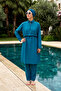 Parachute Fully Covered Hijab Swimsuit 01 Petrol