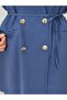 Silk Hidden Pocket Gold Button Jacket and Trousers Set-Gs527 Indigo - 3