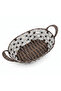 Stylish Grey & Brown Oval Rattan Utility Basket with Comfortable Handle for Storage Display and Organizing 31×24 cm