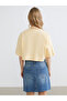 Nevavm Oval Collar Printed Oversize Women's Crop Top - 4