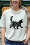 Unisex Cat Line Abstract Art Printed T-Shirt 100% Organic Cotton Crew Neck Comfortable Fit Casual T-Shirt - 4