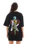 Women's Printed T-Shirt Short Sleeve Crew Neck Regular Fit Comfortable Fit Casual T-Shirt -Black Mariposa S - 6