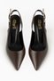 Women's Pointed Toe Buckle Classic Heeled Brown Shoes - 2