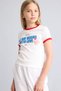 Regular Fit Crew Neck Printed Ribbed Short Sleeve T-Shirt Girls H7239A826Sm
