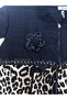 Plus Size Floral Motif Leopard Patterned Plush Detailed Zippered Women's Coat with Pockets - 5