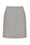 High Waist Gray Patterned Linen Woven Above Knee Bell Skirt - 4