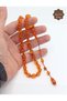 Light Transparent Orange Special System Tasseled Barley Cut Amber Prayer Beads 201025507 - 2